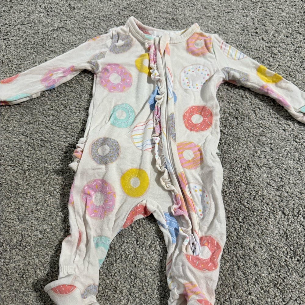 Angel Dear Colorful Donut Print Newborn Footie